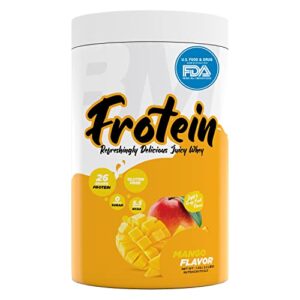 Bigmuscles Nutrition Frotein 26g Refreshing Mango Flavored Hydrolysed Whey Protein Isolate [30 Servings, 1 kg] | 15g EAA | 0g Sugar