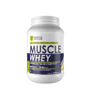 Muscle Asylum Premium Whey Protein 1kg l 24g Protein/Serving For Muscle Building & Recovery (Banana),25 Servings