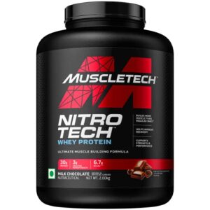 MuscleTech Nitro-Tech Whey Protein Isolate & Protein Blend (4.4lb, Milk Chocolate) 30g Protein