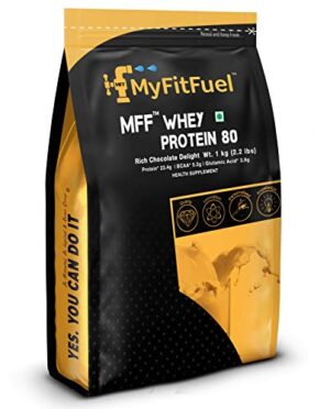 MyFitFuel MFF Whey Protein 80 | 1Kg, 30 Servings (Rich Chocolate Delight)