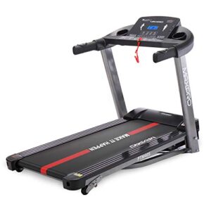 WELCARE MAXPRO PTM405 2HP(4 HP Peak) Folding Treadmill, Electric Motorized Power Fitness Running Machine with LCD Display and Mobile Phone Holder Perfect for Home Use - Grey