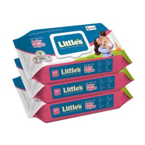 Littles Soft Cleansing Baby Wipes 80 Count (Pack of 3)